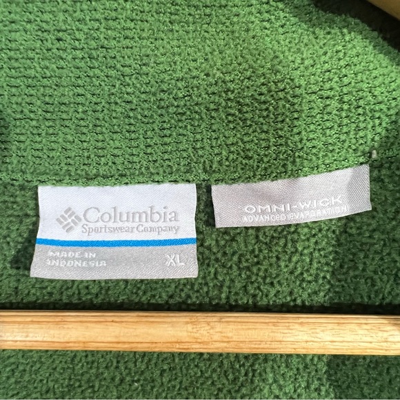Columbia Omni Wick Men's XL Apple Green 1/2 Zip Pullover Fleece Sweatshirt - Picture 6 of 7